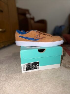Nike Brown and Blue Low-Top Skate Sneakers